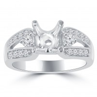 0.60 Ct Round Cut Diamond Semi Mounting Engagement Ring